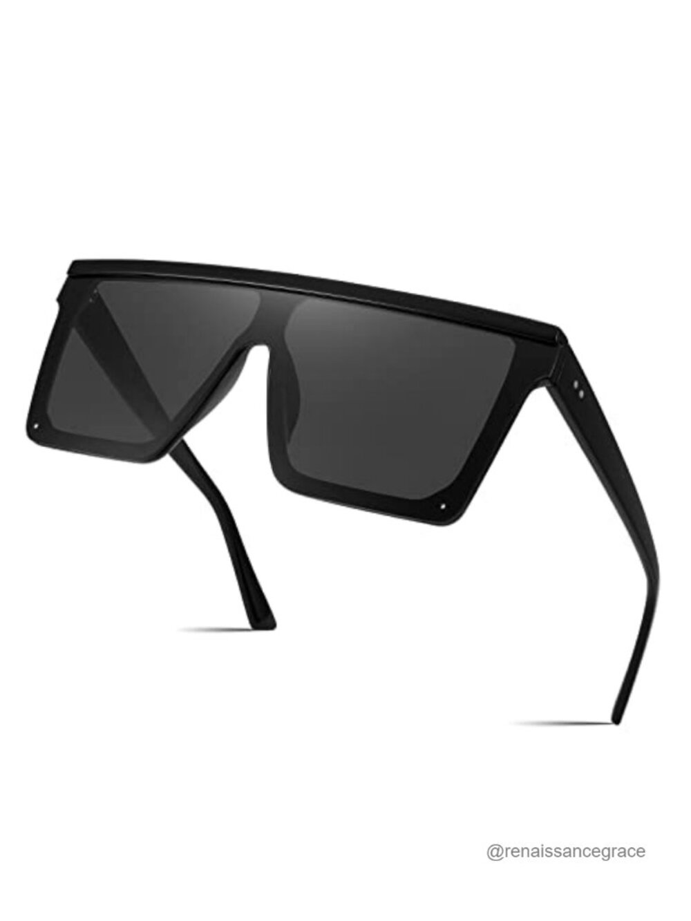 Oversized Flat Top Square Fashion Visor Sunglasses UV400 Protection
